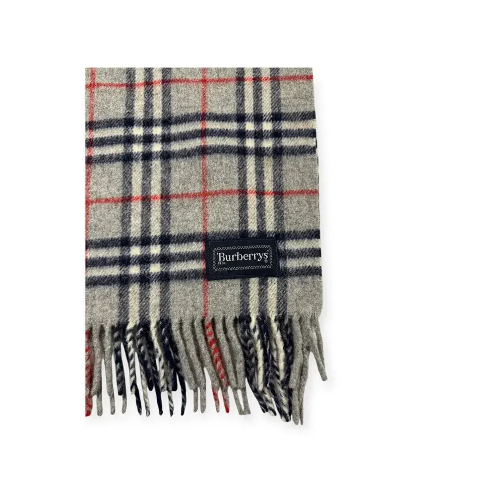 🔴 Burberry Blanket Shawl Scarf - Burberrys Nova Check Grey